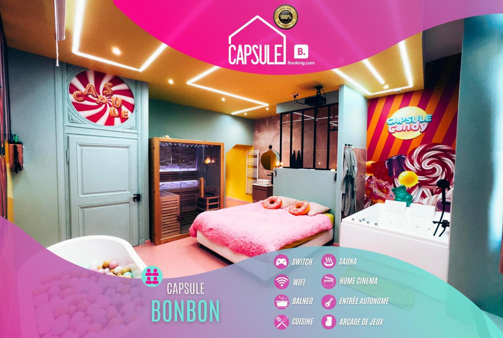 Capsule Bonbon - Balneo - Sauna - Billard - Nintendo Switch Douai Exteriör bild